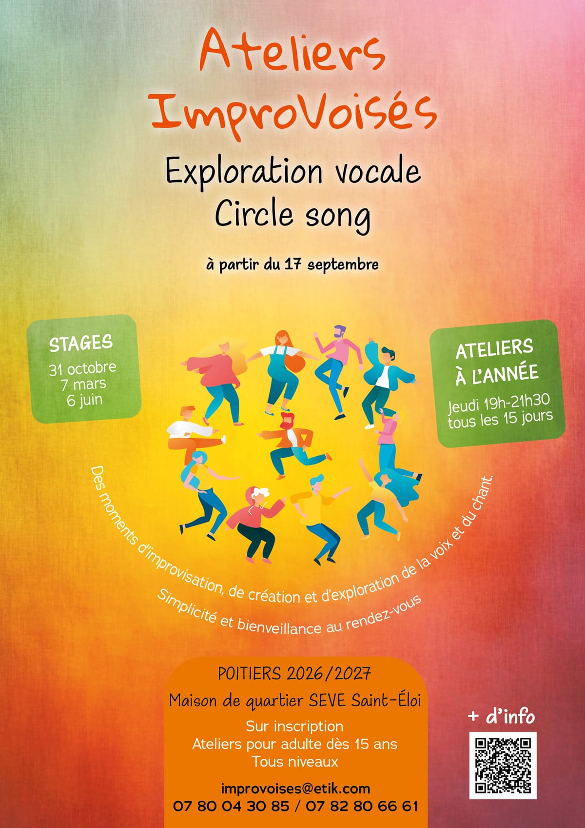Ateliers ImproVoisés – Stage jour — Poitiers