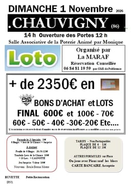 LOTO par MARAF animé par Monique — Chauvigny