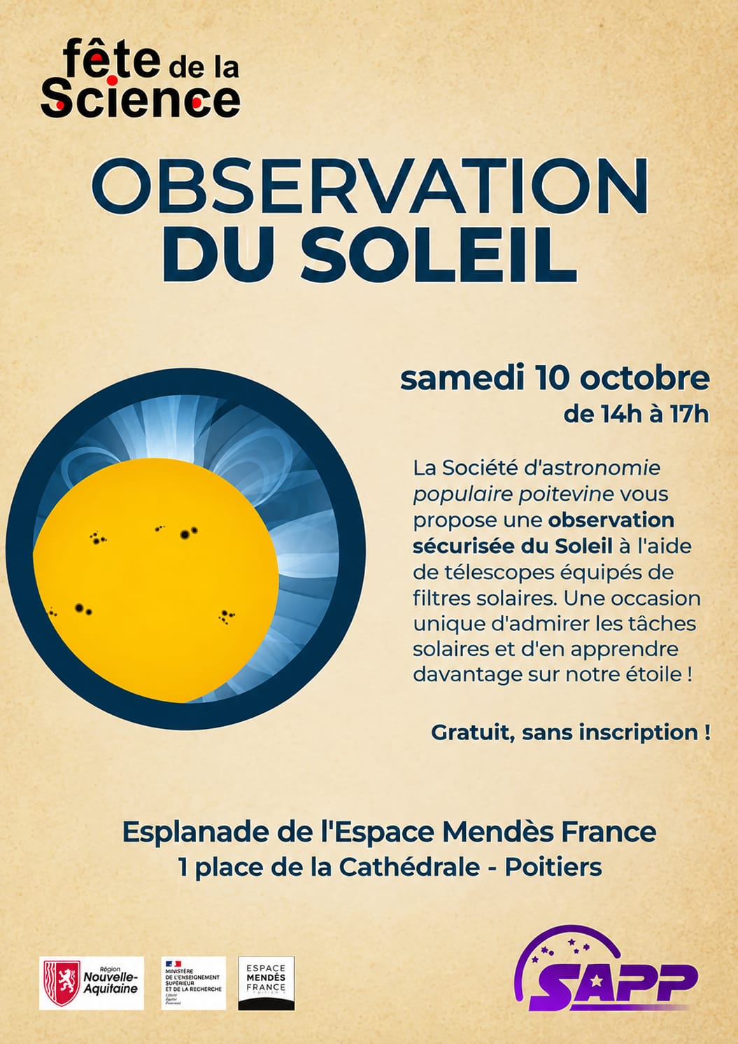 Observation du Soleil — Poitiers