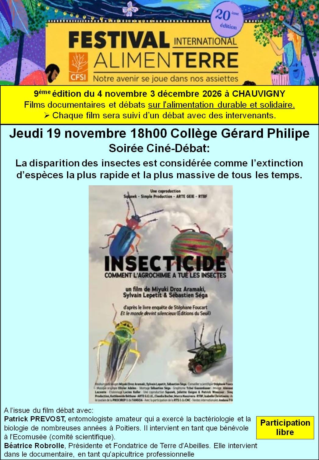 FESTIVAL ALIMENTERRE – INSECTICIDE — Chauvigny