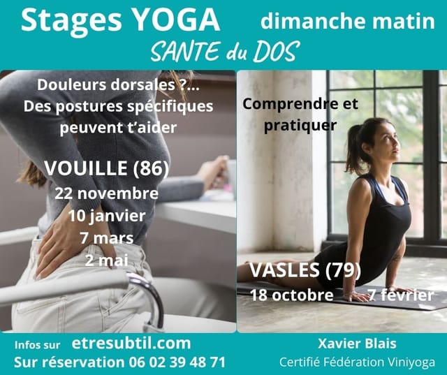 Stage YOGA - Santé du dos — Vouillé