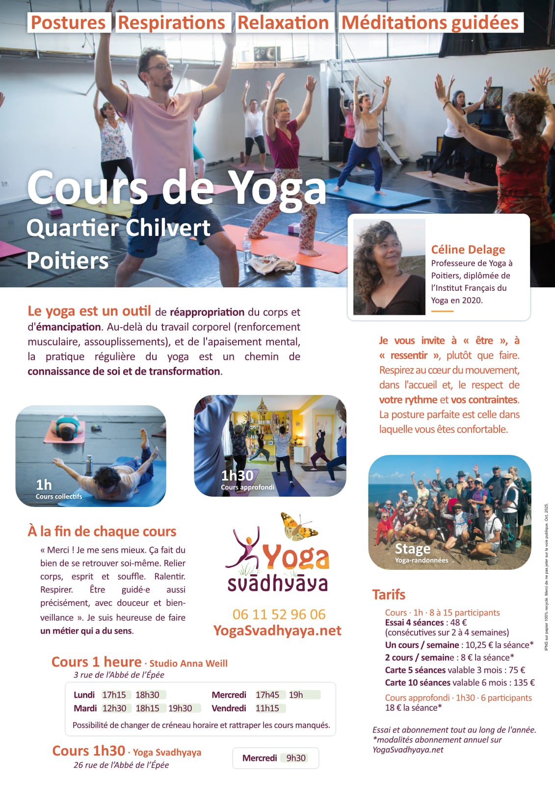 Cours Yoga Svadhyaya en conscience — Poitiers