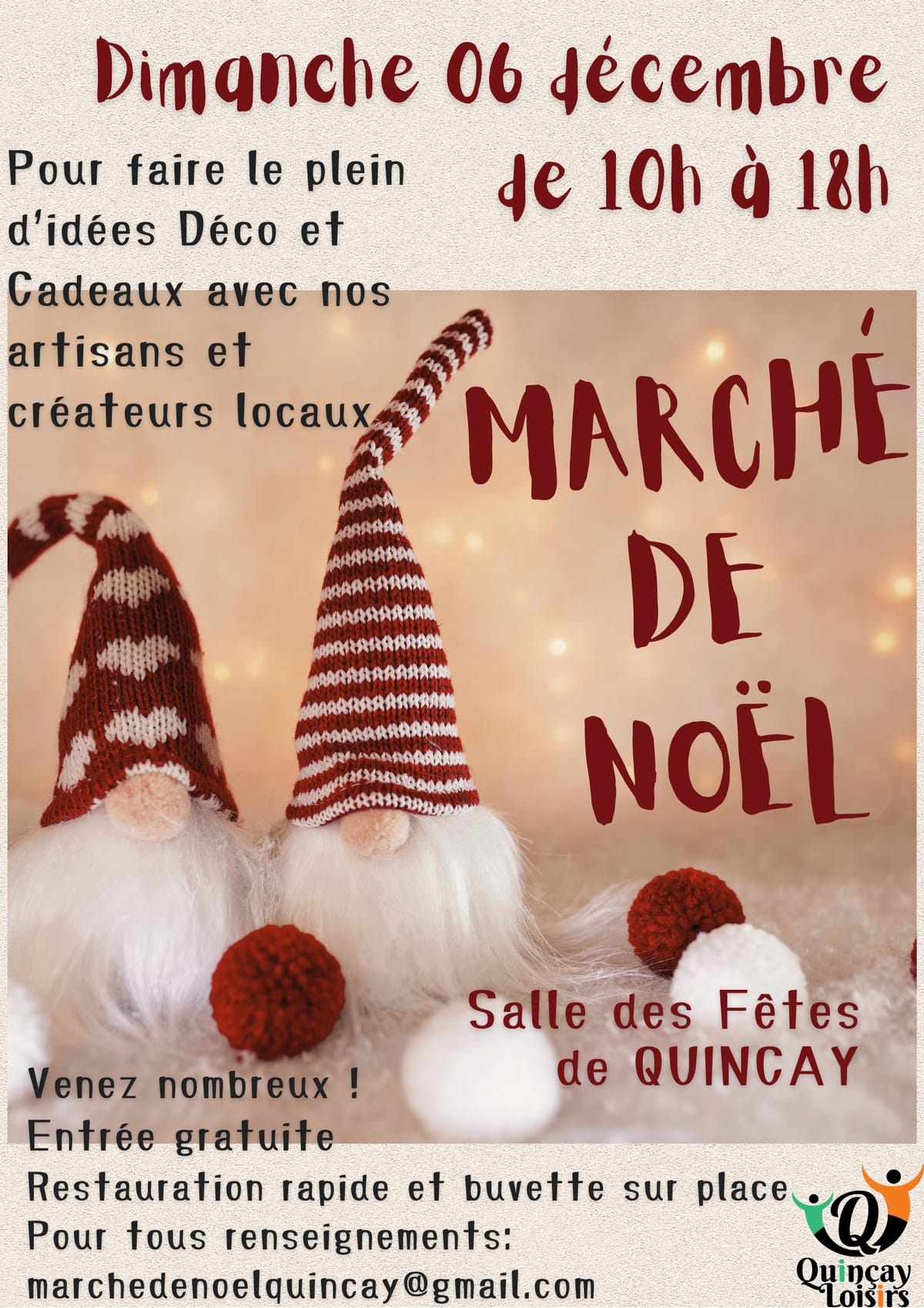 Marché de Noël 2026 de QUINCAY (86)